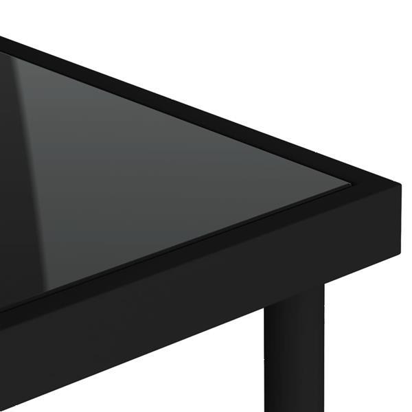 Grote foto vidaxl table d ner d ext rieur noir 80x80x72 cm verre et a tuin en terras tuinmeubelen