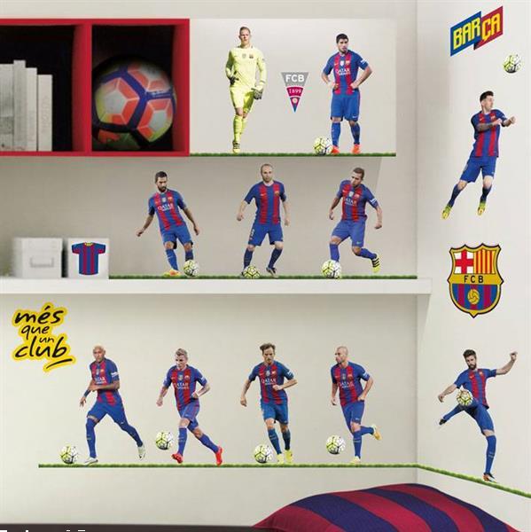 Grote foto muursticker fc barcelona spelers huis en inrichting woningdecoratie
