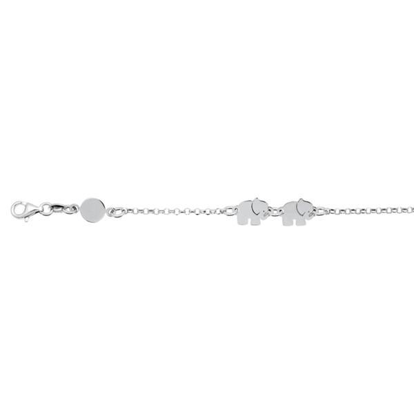 Grote foto lilly zilveren armband met twee olifantjes kleding dames sieraden