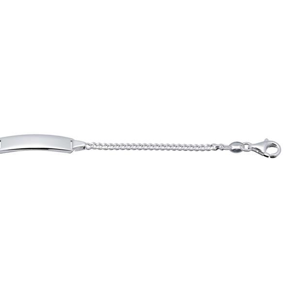 Grote foto lilly zilveren armband met gebogen graveerplaatje voor kinde kleding dames sieraden