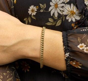 Grote foto gouden gourmet armband met grove schakels voor dames 5 2 mm sieraden tassen en uiterlijk armbanden voor haar