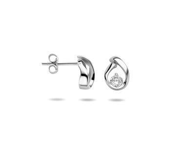 Grote foto zilveren oorknoppen voor dames met zirkonia steentje sieraden tassen en uiterlijk oorbellen
