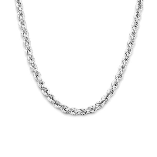 Grote foto zilveren dames collier met koord 6 5 mm 45 cm sieraden tassen en uiterlijk kettingen