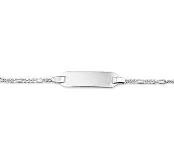 Grote foto graveer armband van zilver met figaro schakel 15cm kleding dames sieraden