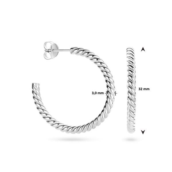 Grote foto zilveren stekeroorringen van 3 mm 32 mm sieraden tassen en uiterlijk oorbellen