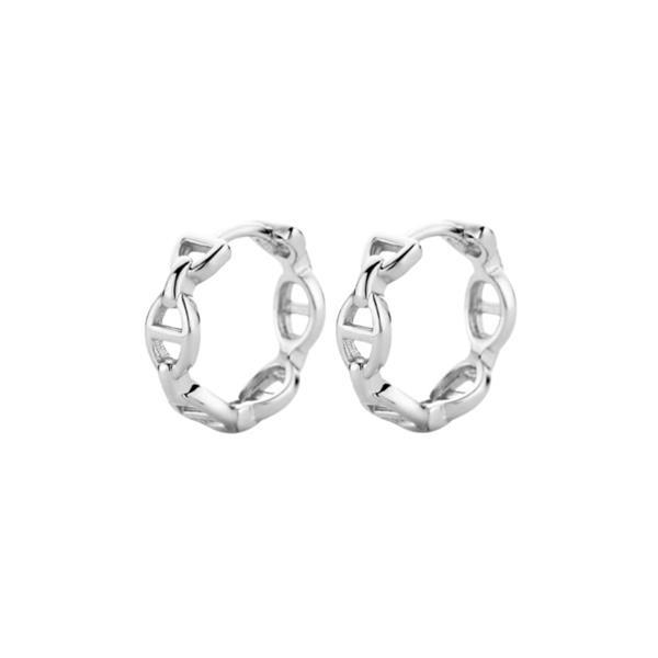 Grote foto zilveren klapoorringen met schakelmotief sieraden tassen en uiterlijk oorbellen