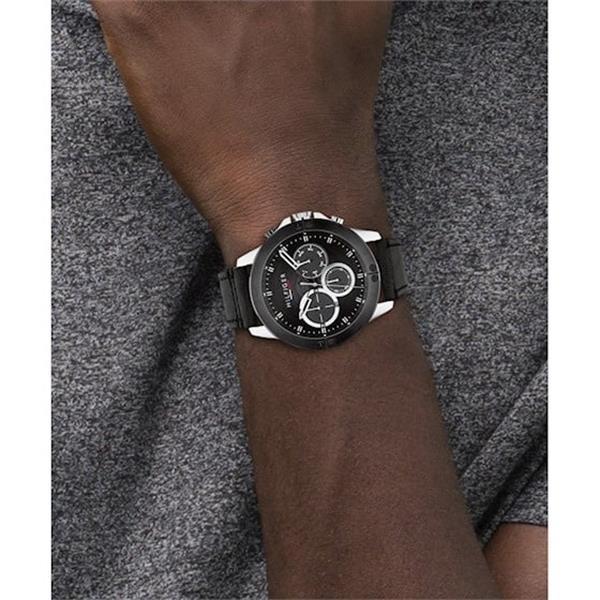 Grote foto tommy hilfiger heren horloge met zwarte elementen kleding dames horloges