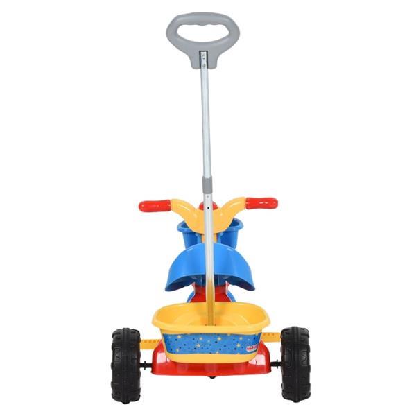 Grote foto vidaxl driewieler voor kinderen met duwstang meerkleurig fietsen en brommers steppen
