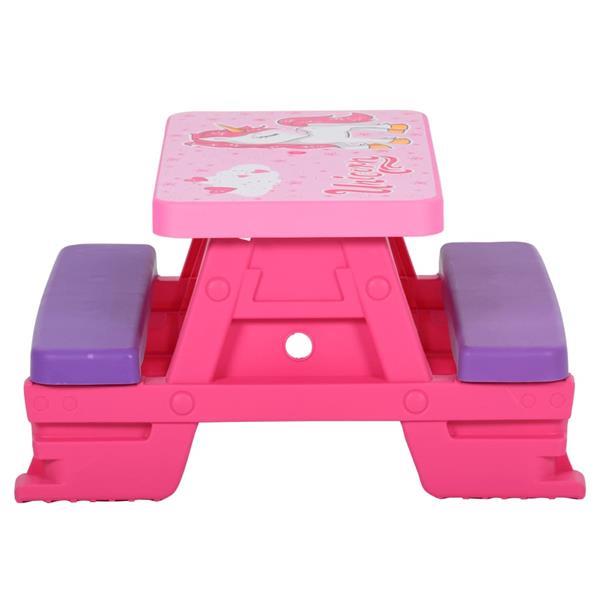 Grote foto vidaxl kinderpicknicktafel met banken 79x69x42 cm roze kinderen en baby los speelgoed