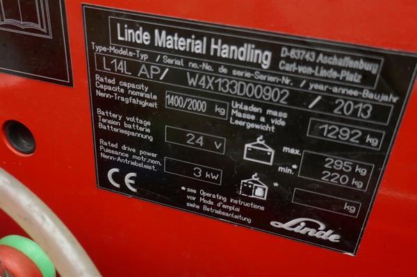 Grote foto vs 20574 elektrische duo stapelaar linde 3.324mm initiele lift doe het zelf en verbouw hefwerktuigen