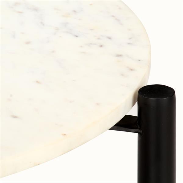 Grote foto vidaxl table basse blanc 60x60x35 cm pierre v ritable textur huis en inrichting eettafels