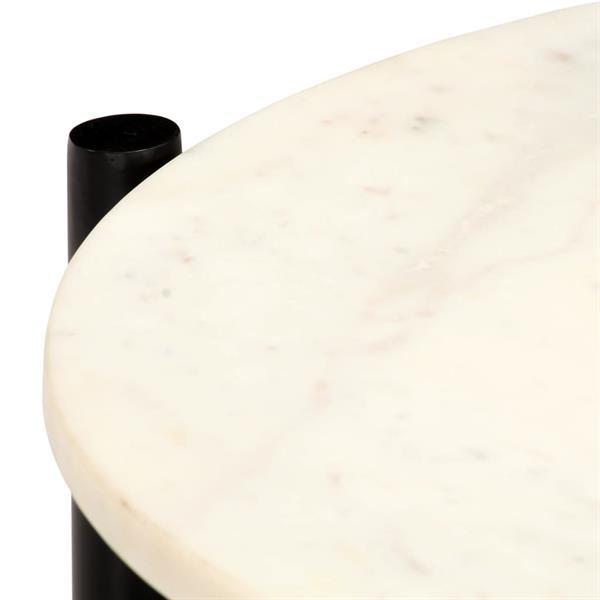 Grote foto vidaxl table basse blanc 60x60x35 cm pierre v ritable textur huis en inrichting eettafels