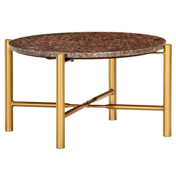 Grote foto vidaxl table basse marron 60x60x35 cm pierre v ritable textu huis en inrichting eettafels