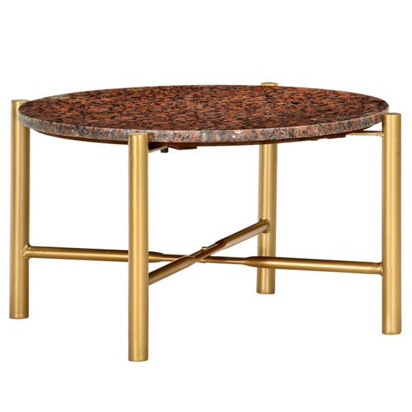 Grote foto vidaxl table basse marron 60x60x35 cm pierre v ritable textu huis en inrichting eettafels