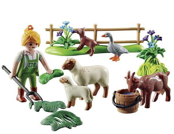 Grote foto playmobil country 70608 geschenkset boerin met weidedieren kinderen en baby duplo en lego