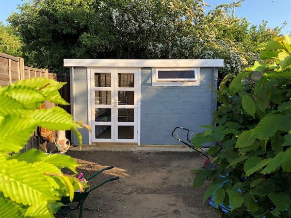 Grote foto blokhut uddel 380 x 260 cm ge mpregneerd tuin en terras tuinhuisjes en blokhutten