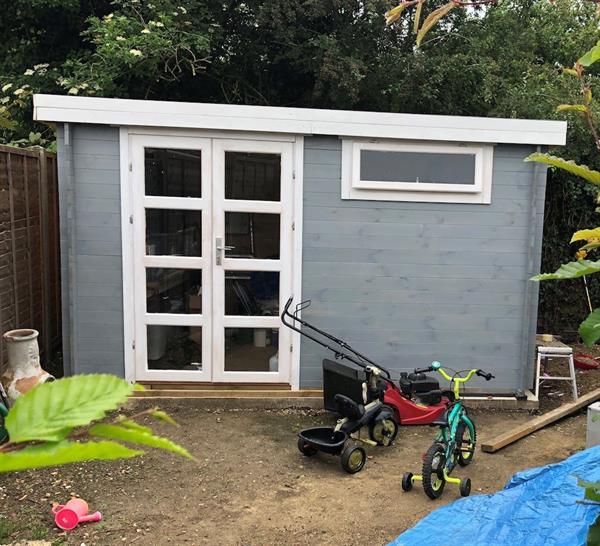 Grote foto blokhut uddel 380 x 260 cm ge mpregneerd tuin en terras tuinhuisjes en blokhutten