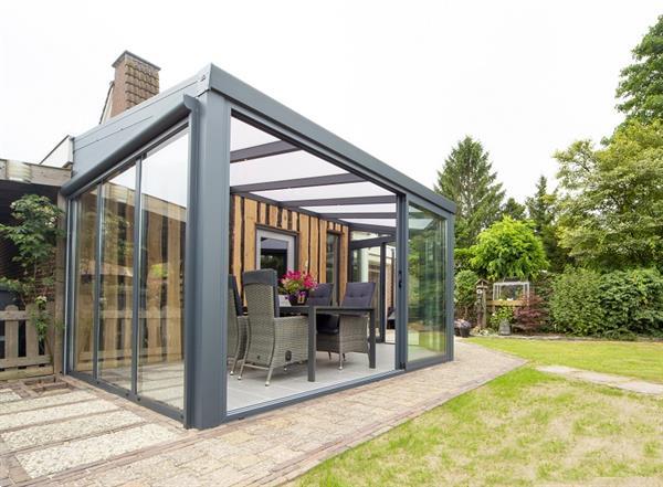 Grote foto aluminium tuinkamer polycarbonaatdak 400x350 cm tuin en terras tuinhuisjes en blokhutten