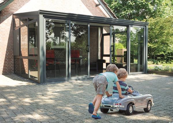 Grote foto aluminium tuinkamer polycarbonaatdak 400x350 cm tuin en terras tuinhuisjes en blokhutten