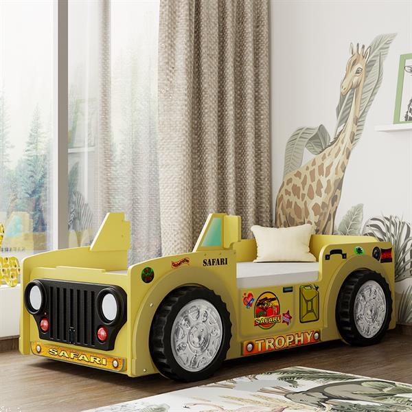 Grote foto kinderbed safari truck 207x116 beige kinderen en baby complete kinderkamers