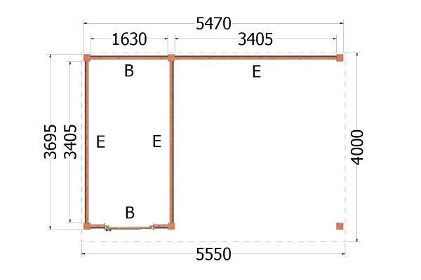 Grote foto buitenverblijf refter xl 555x400 cm combinatie 1 tuin en terras tuinhuisjes en blokhutten