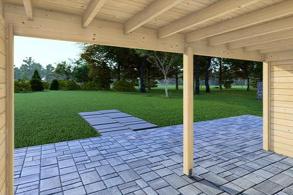 Grote foto prime line blokhut 200x300 cm luifel 500 cm achterwand e tuin en terras tuinhuisjes en blokhutten