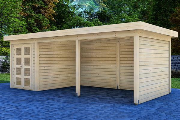 Grote foto prime line blokhut 200x300 cm luifel 500 cm achterwand e tuin en terras tuinhuisjes en blokhutten