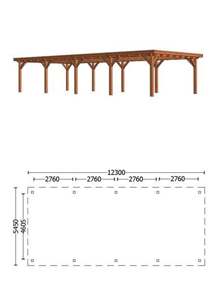 Grote foto overkapping toscane 1230x545 cm tuin en terras tuinhuisjes en blokhutten