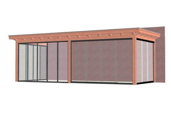 Grote foto aanbouwveranda lucca 790x325 cm plat dak combinatie 1 tuin en terras tegels en terrasdelen