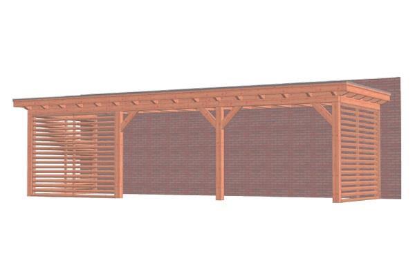 Grote foto aanbouwveranda lucca 955x325 cm plat dak combinatie 1 tuin en terras tegels en terrasdelen