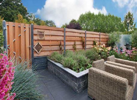 Grote foto schuttingplank hardhout glad geschaafd voorzijde 2x v groef tuin en terras overige tuin en terras