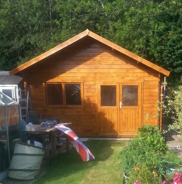 Grote foto blokhut berlijn 490x530 cm tuin en terras tuinhuisjes en blokhutten