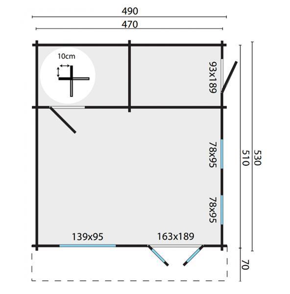 Grote foto blokhut berlijn 490x530 cm tuin en terras tuinhuisjes en blokhutten