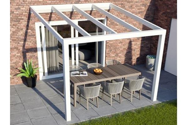 Grote foto greenline veranda 500x250 cm 2 staanders polycarbonaat d tuin en terras tegels en terrasdelen