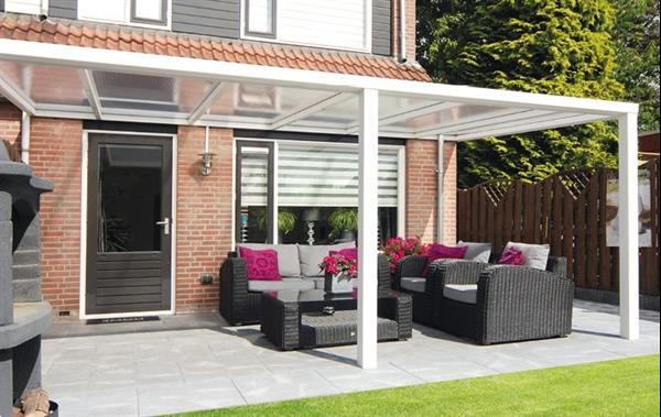 Grote foto sunnyroof veranda 400x300 cm wit of antraciet polycarbon tuin en terras tegels en terrasdelen