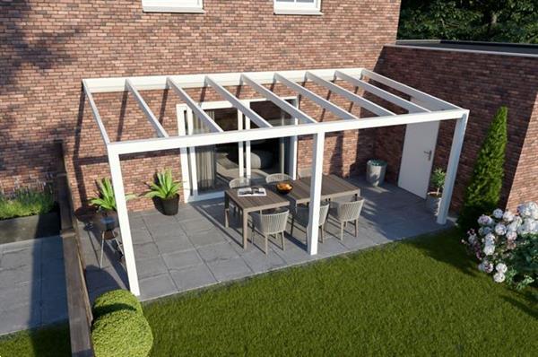 Grote foto greenline veranda 600x300 cm glasdak tuin en terras tegels en terrasdelen