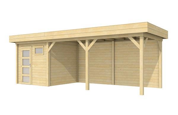 Grote foto blokhut kuifmees 250x250 cm luifel 500 cm tuin en terras tuinhuisjes en blokhutten