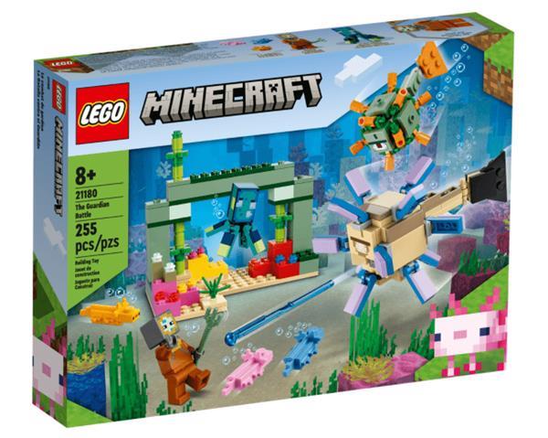 Grote foto lego minecraft 21180 de bewakersstrijd kinderen en baby duplo en lego