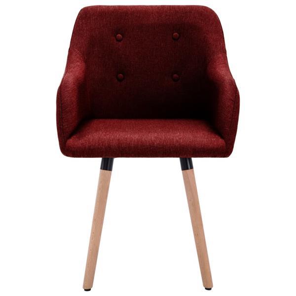 Grote foto vidaxl chaises de salle manger 6 pcs rouge bordeaux tissu huis en inrichting stoelen