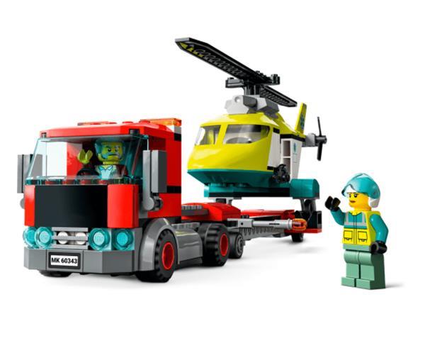 Grote foto lego city 60343 reddingshelikopter transport kinderen en baby duplo en lego