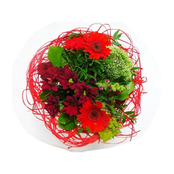 Grote foto boeket sisal medium rood agrarisch bloemen