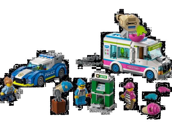 Grote foto lego city 60314 ijswagen politieachtervolging kinderen en baby duplo en lego