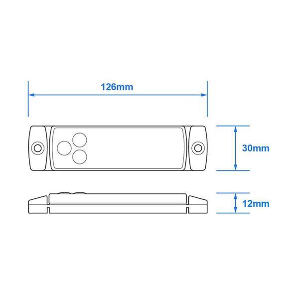 Grote foto markeringslamp 12 24v rood 126x30mm led auto diversen aanhangers