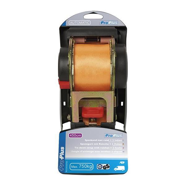Grote foto spanband met ratel 2 haken 450cm 750kg automatisch oprolle auto diversen aanhangers