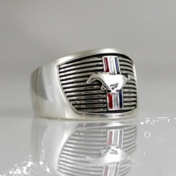 Grote foto hele gave mustang ring maat 19.8 mm sieraden tassen en uiterlijk ringen voor hem