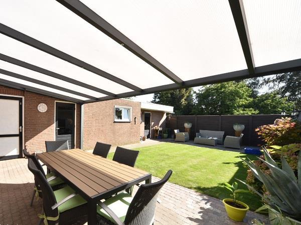 Grote foto profiline veranda 400x350 cm glasdak tuin en terras tegels en terrasdelen