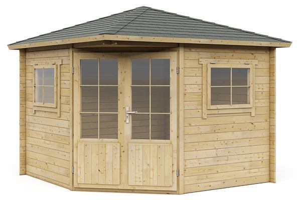 Grote foto blokhut 3055k 300x300 cm gecoat tuin en terras tuinhuisjes en blokhutten