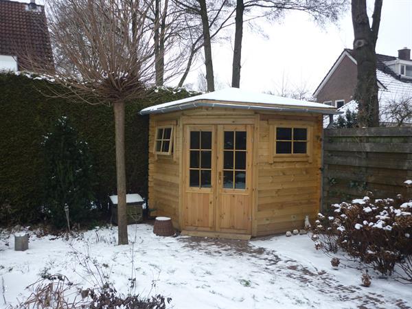 Grote foto blokhut 3055k 300x300 cm gecoat tuin en terras tuinhuisjes en blokhutten