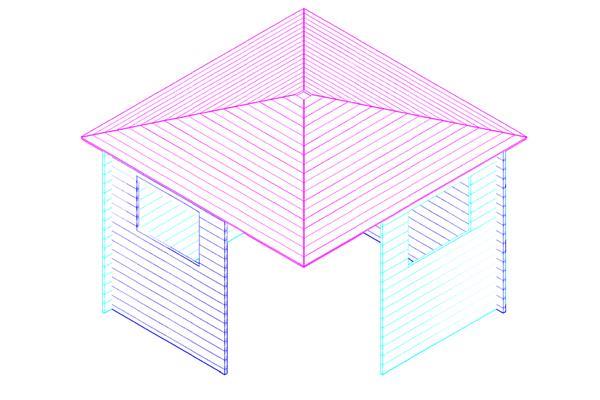 Grote foto blokhut 3055k 300x300 cm gecoat tuin en terras tuinhuisjes en blokhutten