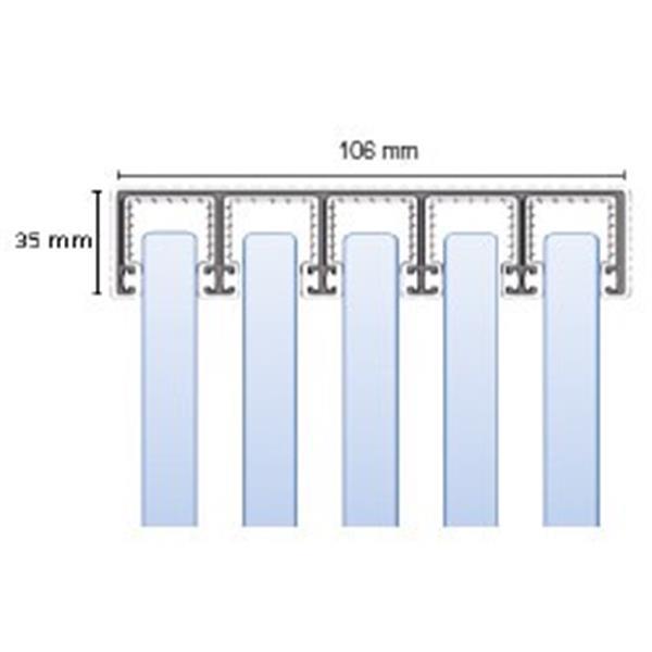 Grote foto glasschuifwand greenline 5 spoor breedte 600 cm tuin en terras tegels en terrasdelen